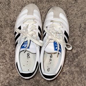 Adidas White and Black Samba OG Sneakers
